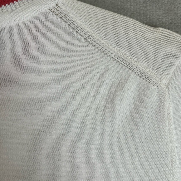 Maje Monica red and white pleated bell sleeve sweater - Picture 12 of 12